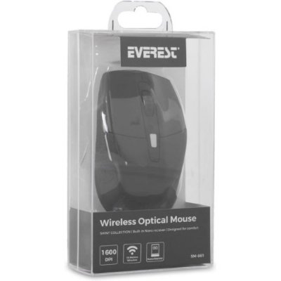 Everest SM-861 Siyah Optik Kablosuz Mouse Teşhir