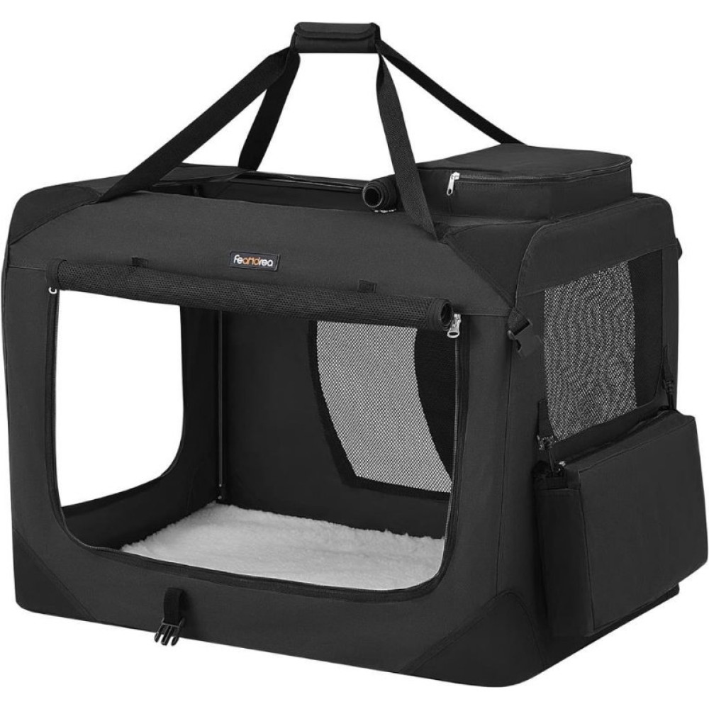FEANDREA Köpek Kutusu, Köpek Çantası, Katlanabilir, 81 x 58 x 58 cm, Siyah Outlet