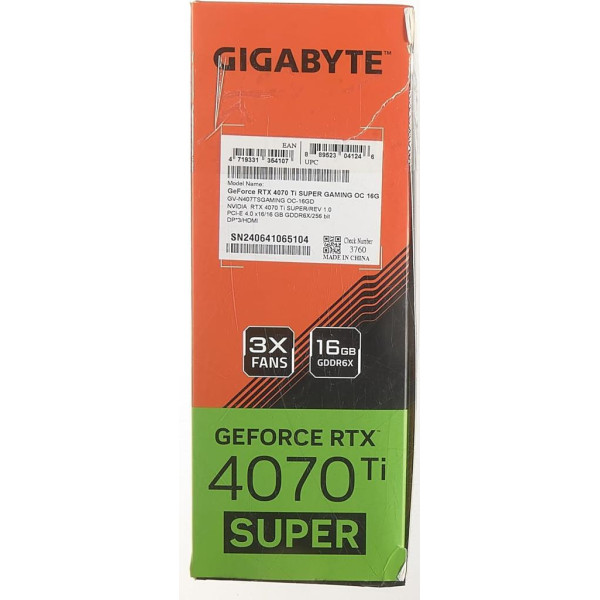 Gigabyte RTX 4070 TI Super Windforce OC 16G GV-N407TSWF3OC-16GD 256 Bit GDDR6X 16 GB Ekran Kartı Teşhir