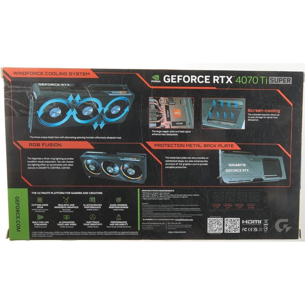 Gigabyte RTX 4070 TI Super Windforce OC 16G GV-N407TSWF3OC-16GD 256 Bit GDDR6X 16 GB Ekran Kartı Teşhir