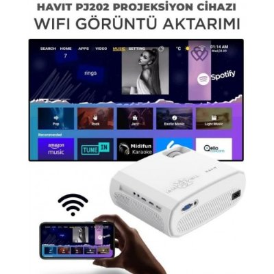 Havit PJ202 220 Lümen Full HD Wi-Fi Projeksiyon Cihazı Teşhir