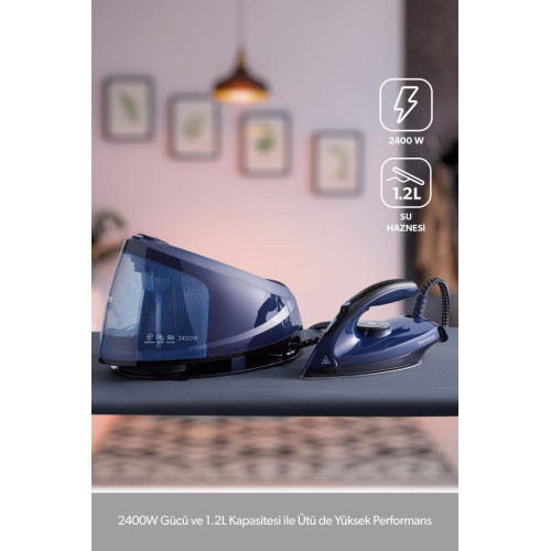 Homend Steamwork 1168H Lacivert 2400 W Buhar Kazanlı Ütü Teşhir