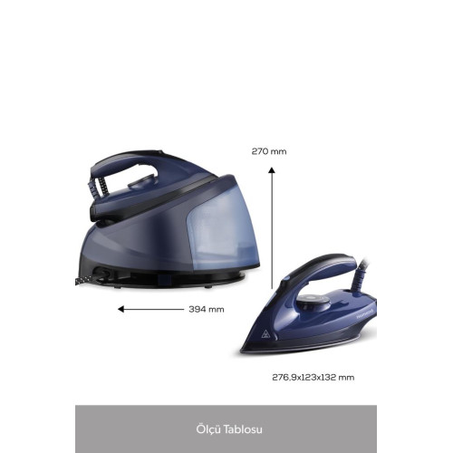 Homend Steamwork 1168H Lacivert 2400 W Buhar Kazanlı Ütü Teşhir