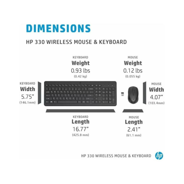 HP 330 2V9E6AA Kablosuz Klavye Mouse Seti