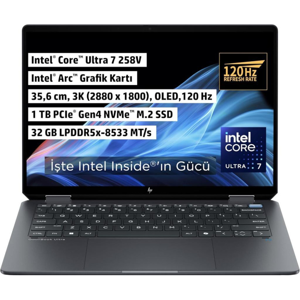 HP OmniBook Ultra Flip 14-FH0001NT B46ZFEA Ultra 7 258V 32 GB 1 TB SSD Arc Graphics 14" İkisi Bir Arada Notebook Outlet