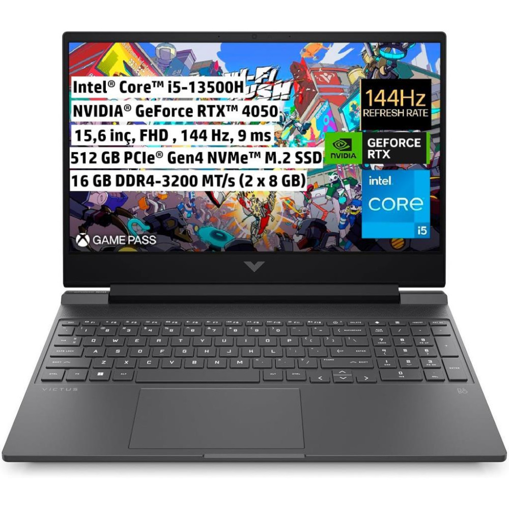 HP Victus 15-FA1034NT 7N9V3EA i5-13500H 16 GB 512 GB SSD RTX4050 15.6" Full HD Gaming Laptop