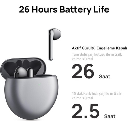 Huawei FreeBuds 4E TWS Gümüş Kulak İçi Bluetooth Kulaklık