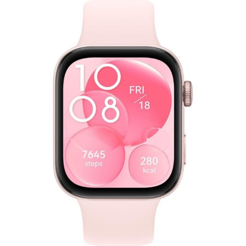 Huawei Watch Fit 3 Pembe Kauçuk Kayış Akıllı Saat Teşhir