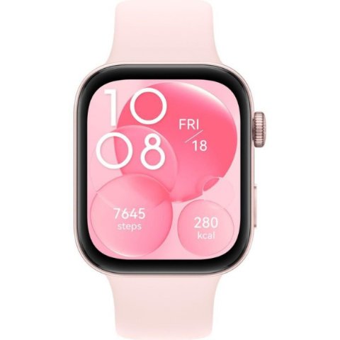Huawei Watch Fit 3 Pembe Kauçuk Kayış Akıllı Saat Teşhir