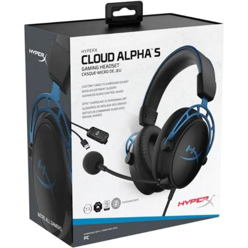 HyperX Cloud Alpha S 4P5L3AA Mavi 7.1 Kablolu Kulak Üstü Oyuncu Kulaklığı Teşhir