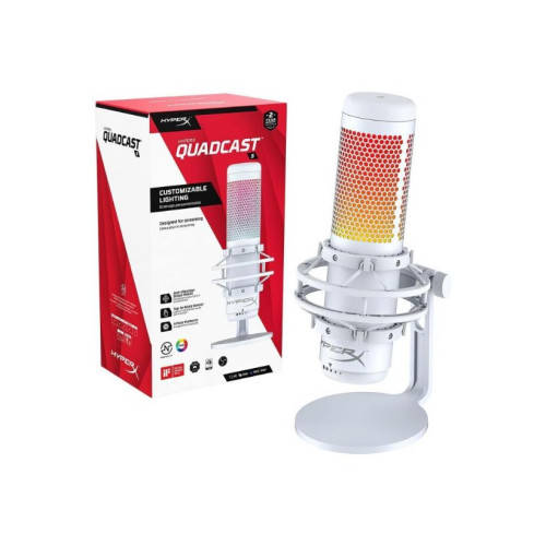 HyperX Quadcast S White RGB Oyuncu Mikrofonu Teşhir