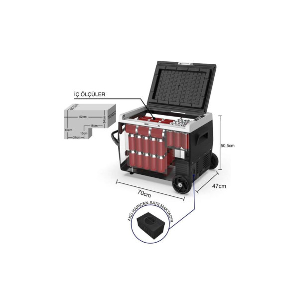 Iceco K65S 12-24 V 65 lt Aküsüz Kompresörlü Araç Buzdolabı Outlet
