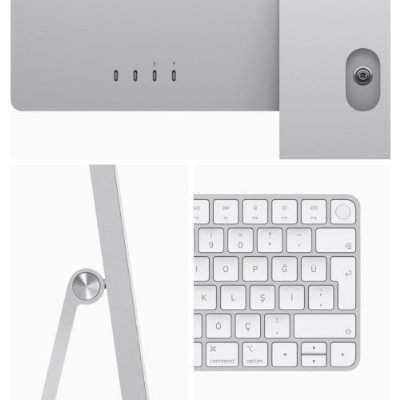 iMac M3 Gümüş MQRJ3TU/A 8 GB 256 GB SSD 10C GPU 24" 4.5K All in One PC - Outlet
