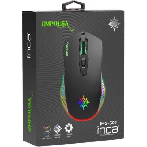 Inca IMG-309 Empouse RGB Makrolu Kablolu Optik Oyuncu Mouse Teşhir