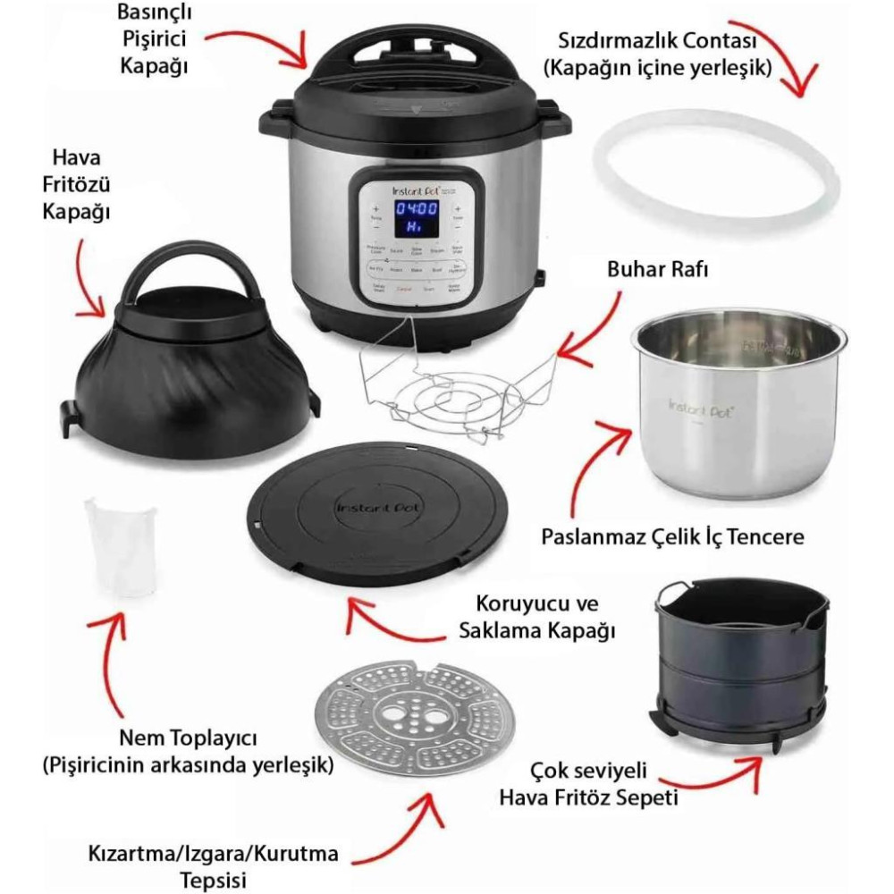 Instant Pot Duo Crisp 11in1 7.6 lt Çok Amaçlı Pişirici Teşhir
