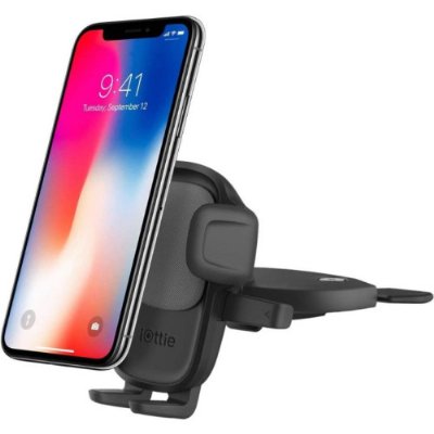 iOttie Easy One Touch 5 CD Yuvası Araç Tutucu, iPhone, Samsung, Moto, Huawei, Nokia, LG, Akıllı Telefonlar, Siyah, Dash için Teşhir