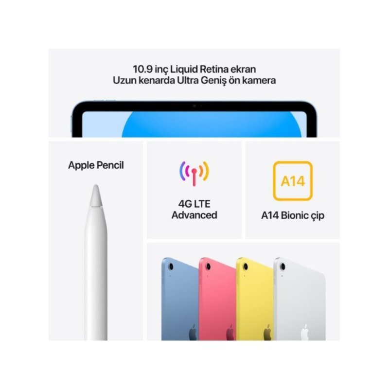 iPad 10. Nesil Wi-Fi + Cellular 256 GB 10.9" MQ6W3TU/A Pembe Tablet Outlet (Açıklamayı Okuyunuz)