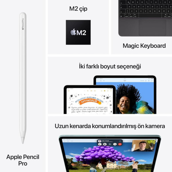 iPad Air 6. Nesil Wi-Fi 256 GB 13" MV2D3TU/A Uzay Grisi Tablet Outlet (Açıklamayı Okuyunuz)