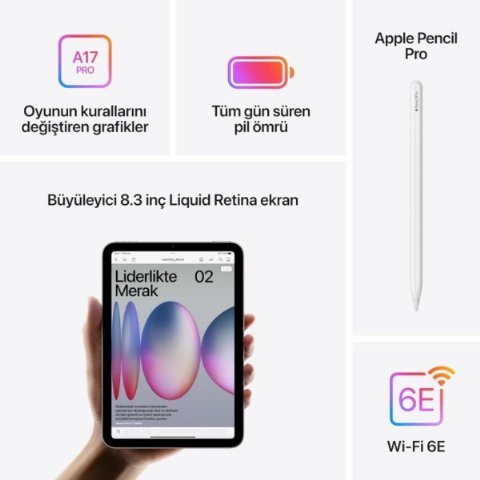 iPad Mini 7. Nesil Wi-Fi + Cellular 128 GB 8.3" MXPP3TU/A Mavi Tablet Outlet (Açıklamayı Okuyunuz)