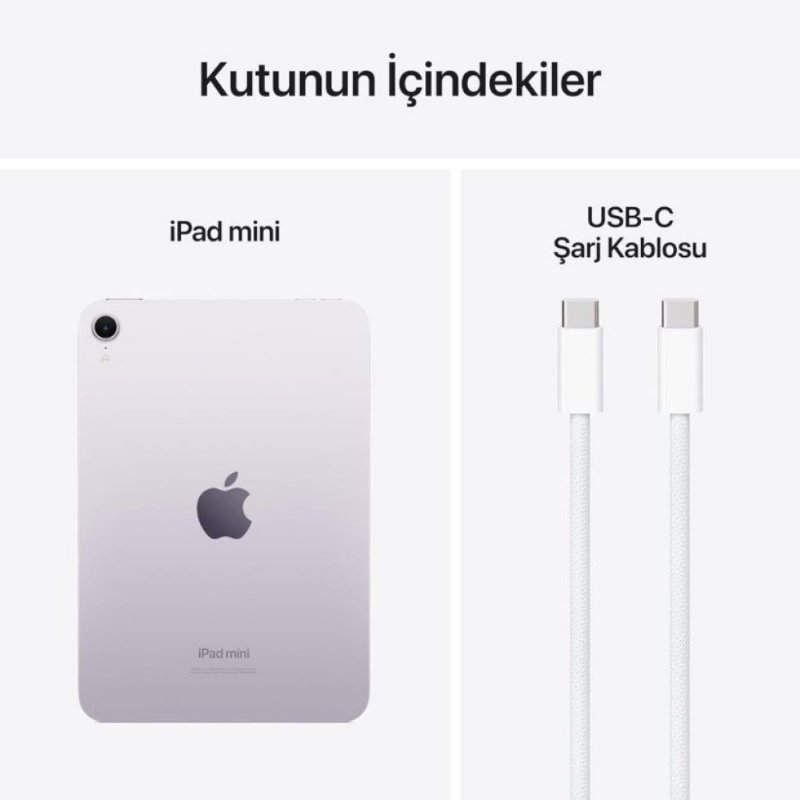 iPad Mini 7. Nesil Wi-Fi 128 GB 8.3" MXN93TU/A Mor Tablet Teşhir (Açıklamayı Okuyunuz)