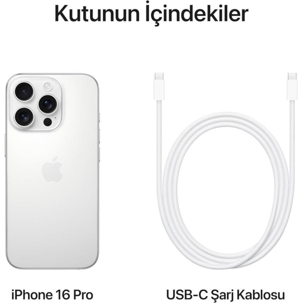 iPhone 16 Pro 1 TB Beyaz Titanyum KUTU HASARLI (Açıklamayı Okuyunuz)