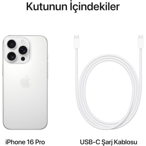 iPhone 16 Pro 512 GB Beyaz Titanyum KUTU HASARLI (Açıklamayı Okuyunuz)