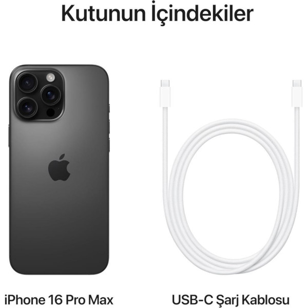 iPhone 16 Pro Max 512 GB Siyah Titanyum KUTU HASARLI (Açıklamayı Okuyunuz)