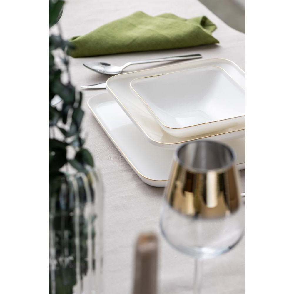 Emsan İstanbul Porselen Nadide 18 Parça Kare Yemek Takımı Gold Outlet