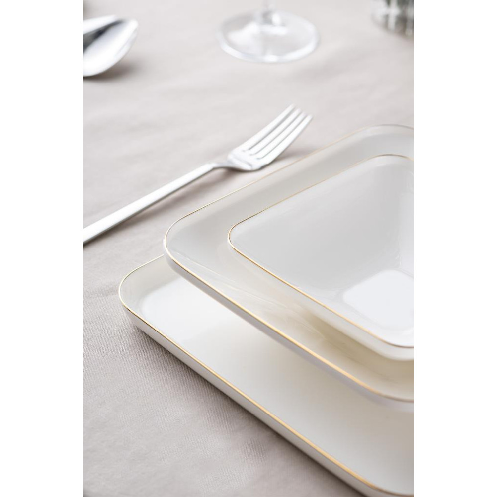 Emsan İstanbul Porselen Nadide 18 Parça Kare Yemek Takımı Gold Outlet