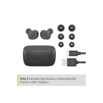 Jabra Elite 2 TWS Kulak İçi Bluetooth Kulaklık Gri Outlet