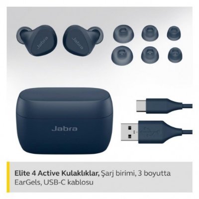 Jabra Elite 4 Active TWS Lacivert Kulak İçi Bluetooth Kulaklık