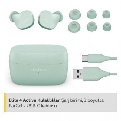 Jabra Elite 4 Active TWS Yeşil Kulak İçi Bluetooth Kulaklık