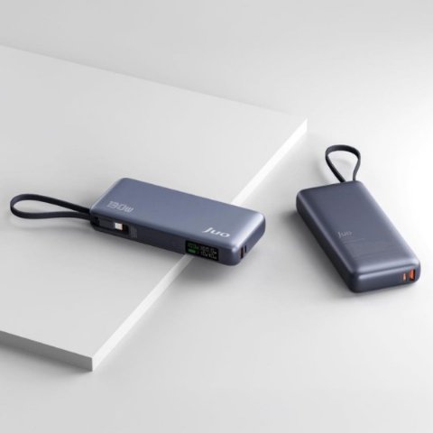 Juo 20000 mAh 130W LED Ekranlı Usb-A + Type-C Kablolu Powerbank Taşınabilir Hızlı Şarj Cihazı - Siyah Teşhir Juo 20000 mAh 130W LED Ekranlı Usb-A + Type-C Kablolu Powerbank Taşınabilir Hızlı Şarj Cihazı - Siyah Teşhir