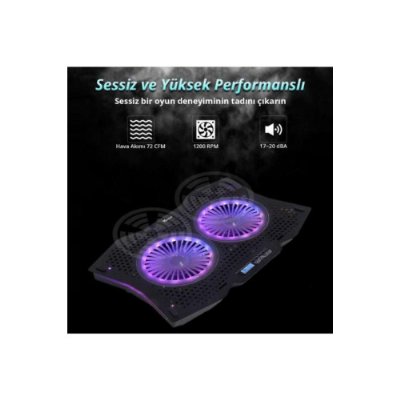Juo GT RGB 2 Fanlı 10"-18" Laptop Soğutucu Outlet