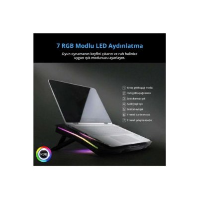 Juo GT RGB 2 Fanlı 10"-18" Laptop Soğutucu Outlet