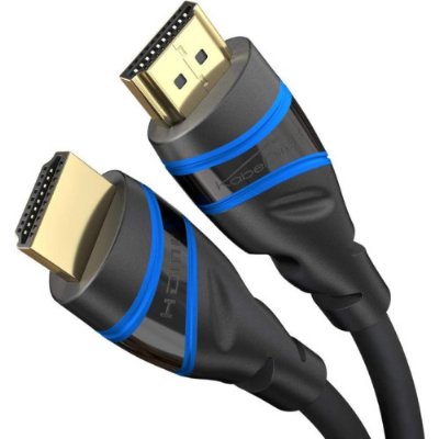 KabelDirekt - 10K & 8K HDMI Kablosu, HDMI 2.1b - 2m, 0,5-5m arası mevcut - Sertifikalı, Almanya'da geliştirilmiş (Ultra Yüksek Hız Kablosu PC, PS5, Xbox, Monitör ve TV için - siyah-mavi) Outlet