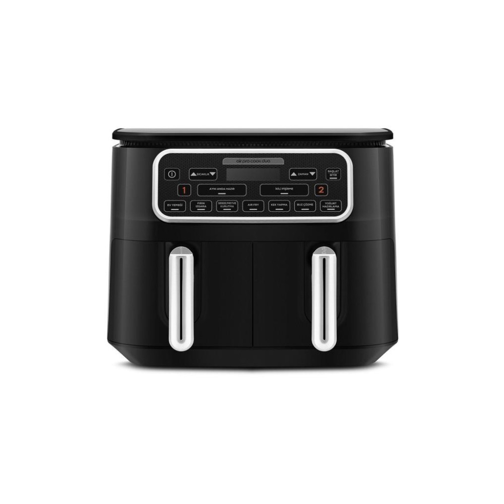 Karaca Air Pro Cook Duo Ev Yemeği XXXL 8 lt Black Chrome Yağsız Fritöz Teşhir