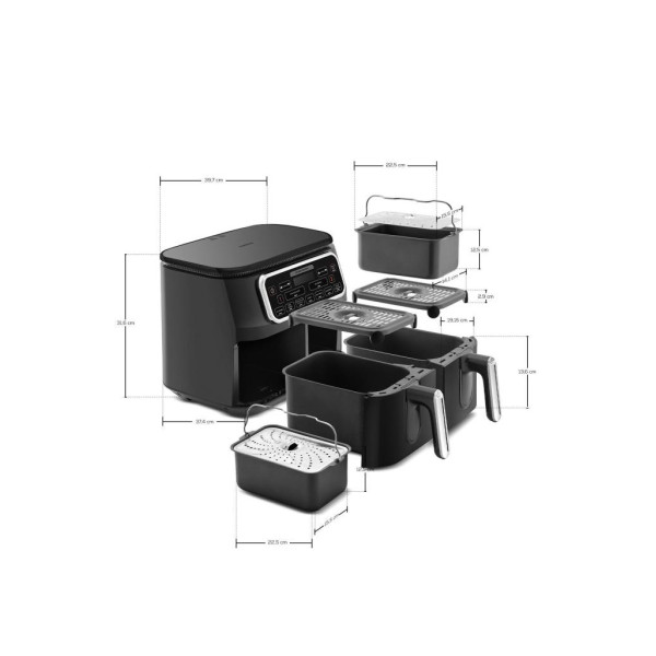 Karaca Air Pro Cook Duo Ev Yemeği XXXL 8 lt Black Chrome Yağsız Fritöz Teşhir