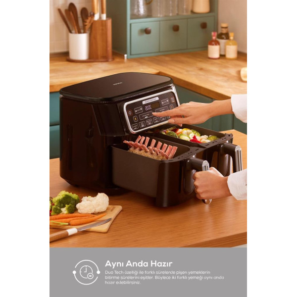 Karaca Air Pro Cook Duo Ev Yemeği XXXL 8 lt Starlight Yağsız Fritöz 