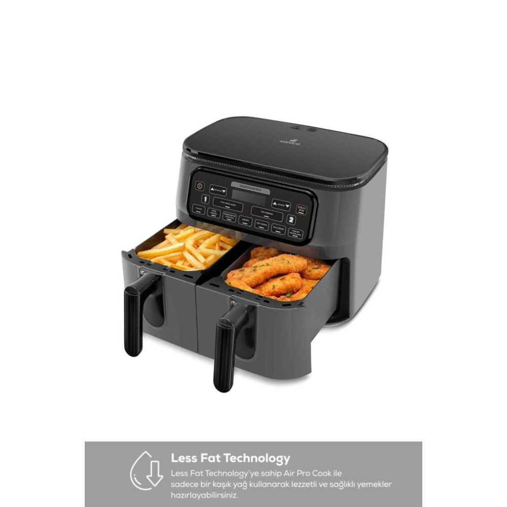 Karaca Air Pro Cook Duo Tandır XXXL 8 lt Space Gray Black Yağsız Fritöz
