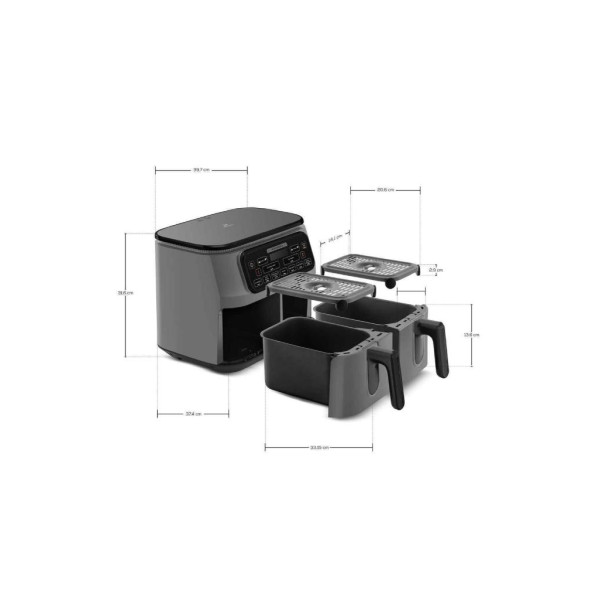 Karaca Air Pro Cook Duo Tandır XXXL 8 lt Space Gray Black Yağsız Fritöz