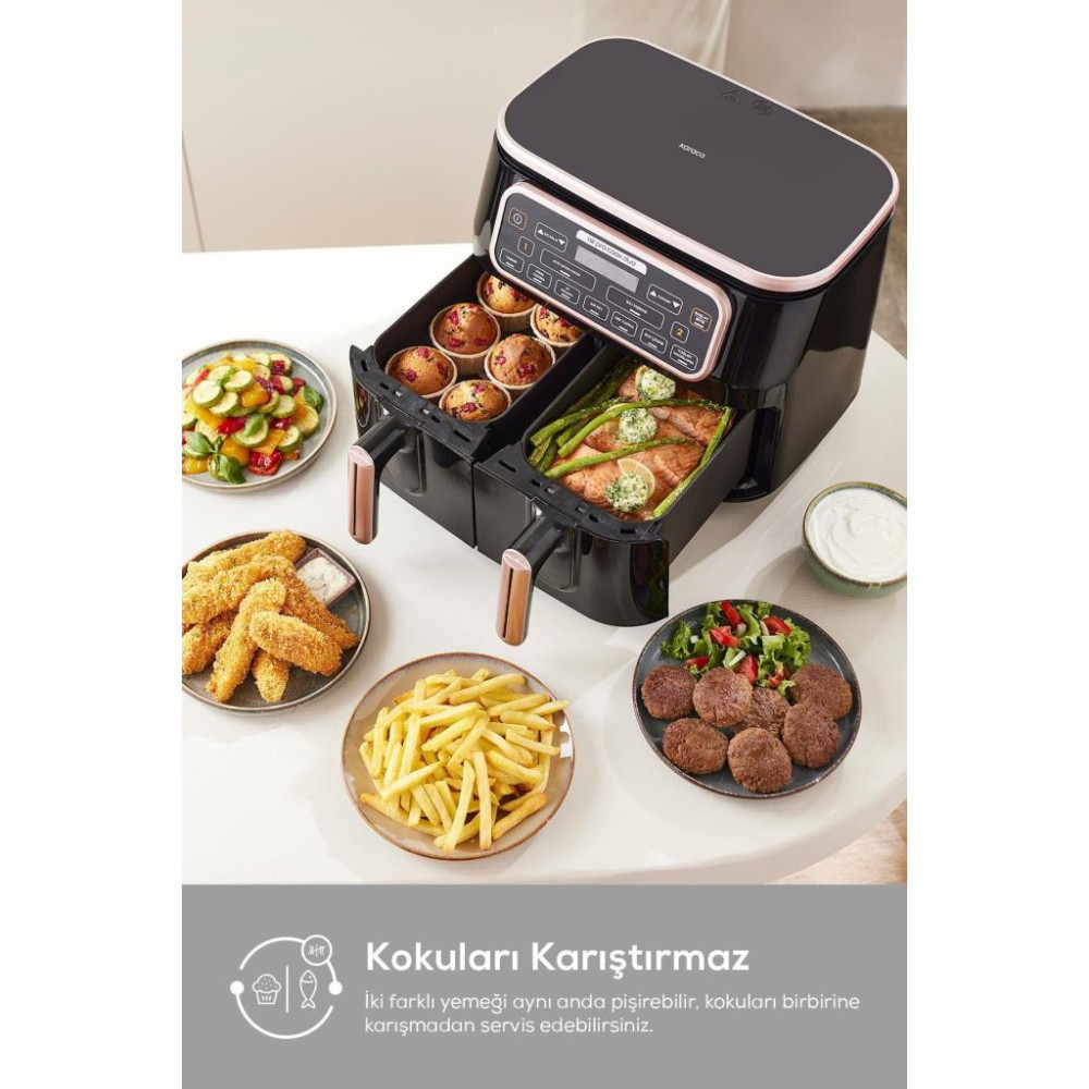 Karaca Air Pro Cook Duo Tandır XXXL 8 lt Black Silver Yağsız Fritöz Outlet