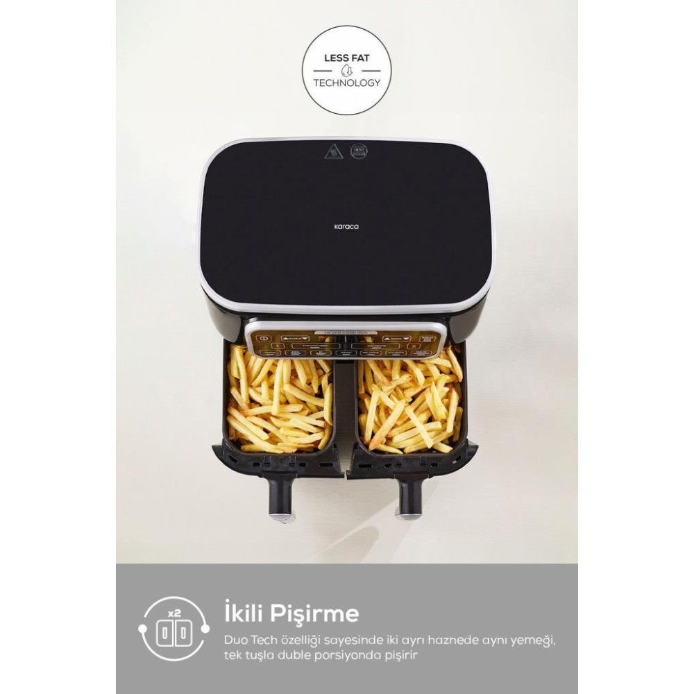 Karaca Air Pro Cook Duo Tandır XXXL 8 lt Black Silver Yağsız Fritöz Outlet