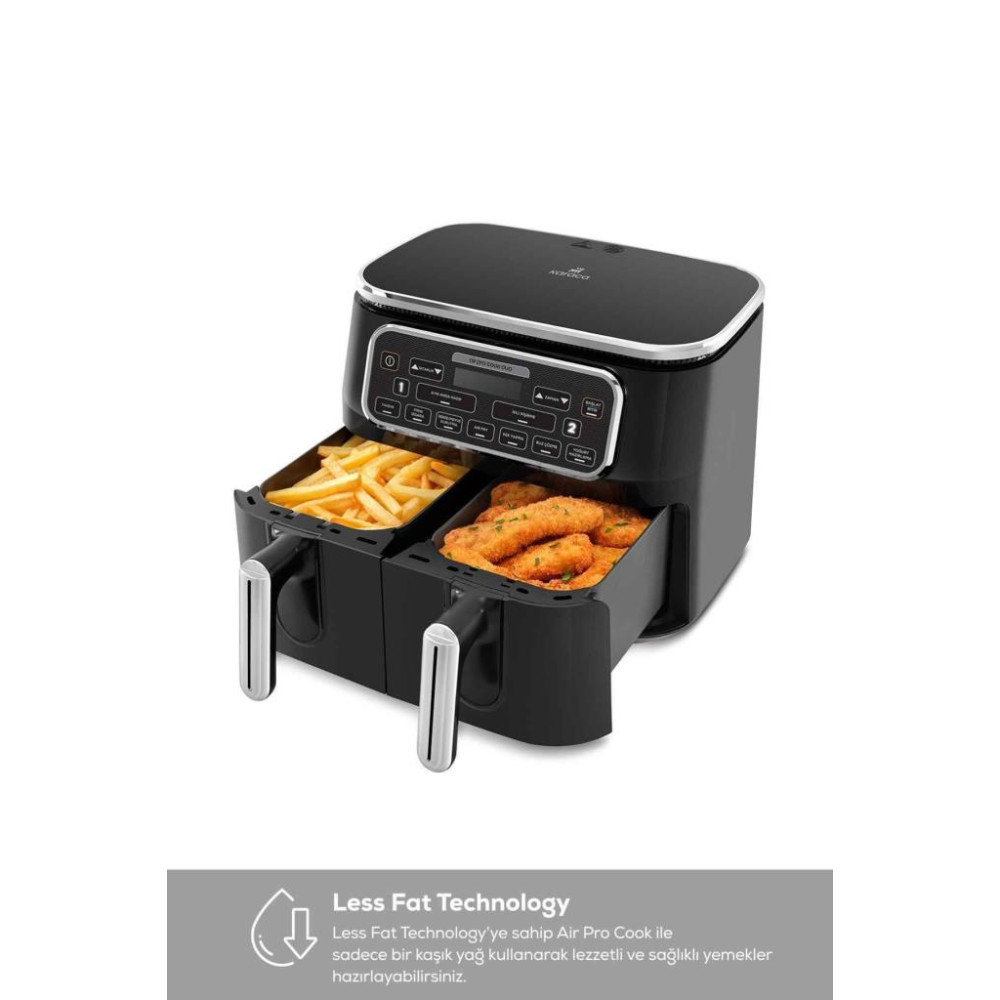 Karaca Air Pro Cook Duo Tandır XXXL 8 lt Black Silver Yağsız Fritöz Outlet