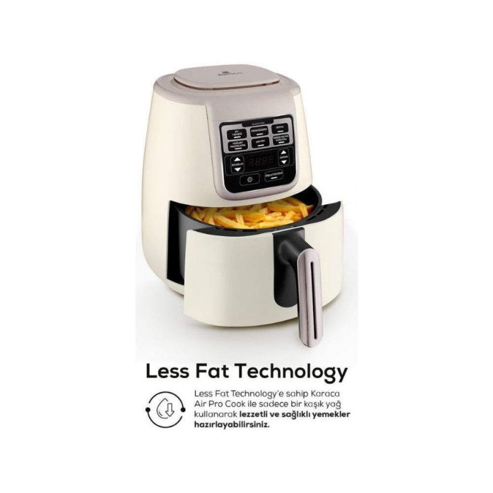 Karaca Air Pro Cook XL 2in1 Airfryer 4 lt Konuşan Yağsız Iconic Beige Fritöz Teşhir