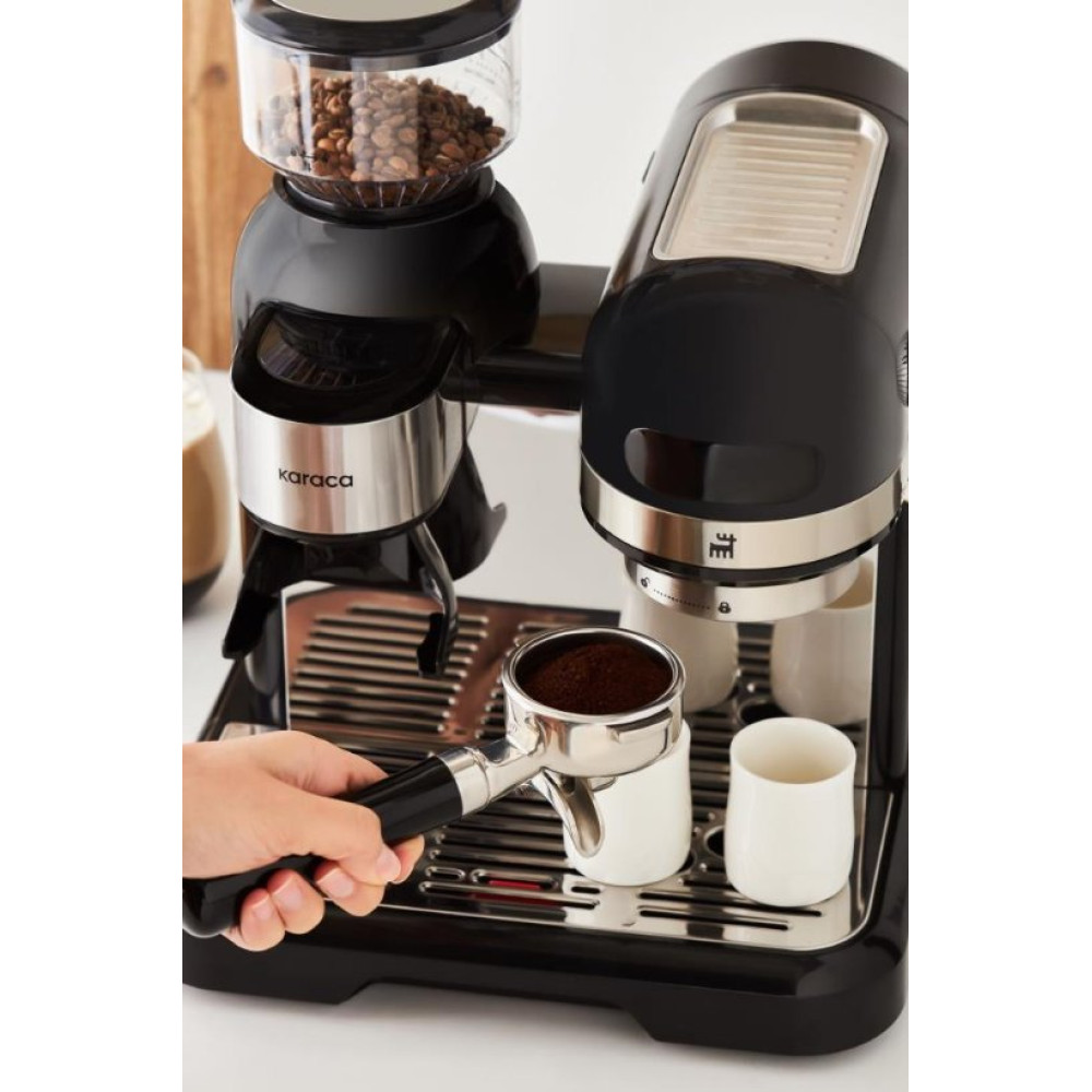 Karaca Coffeemaid Siyah Öğütücülü Espresso Makinesi Teşhir