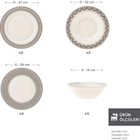 Karaca Globe 24 Parça 6 Kişilik Yemek Takımı Karaca Globe 24 Parça 6 Kişilik Yemek Takımı