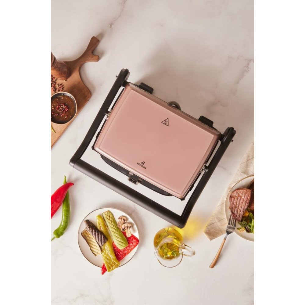 Karaca Gastro Grill Glass Premium 2400 W Rose Gold Tost Makinesi