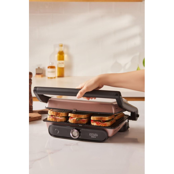 Karaca Gastro Grill Glass Premium 2400 W Rose Gold Tost Makinesi