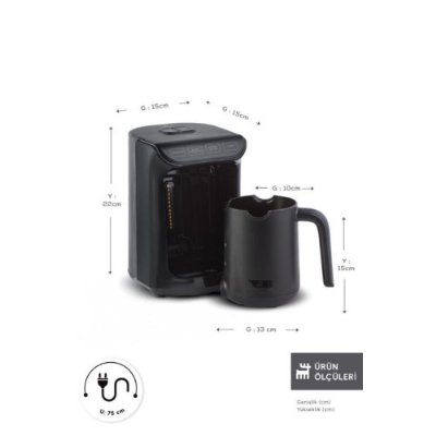 Karaca Hatır Köz Shiny Black Wave Türk Kahve Makinesi Teşhir